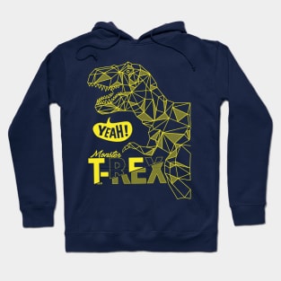 T-Rex Monster: Roaring in Geometry Hoodie